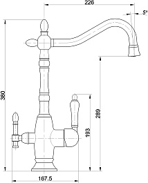 Milacio Смеситель для кухни Castellon Ceramic MC.514.SN сатин – фотография-2